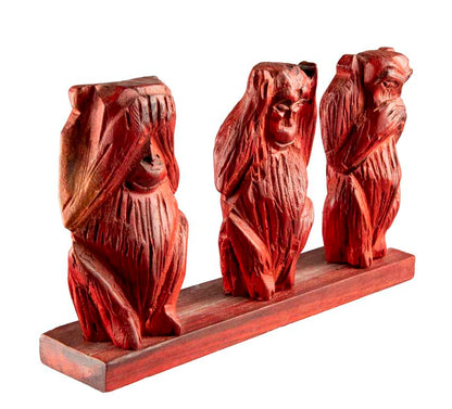 Statue 3 Singes de la Sagesse en Bois – Artisanat du Cameroun