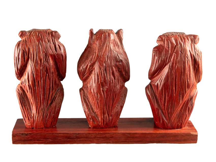 Statue 3 Singes de la Sagesse en Bois – Artisanat du Cameroun