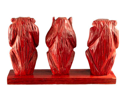 Statue 3 Singes de la Sagesse en Bois – Artisanat du Cameroun