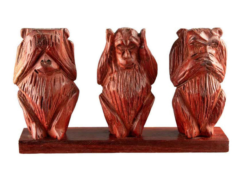 Statue 3 Singes de la Sagesse en Bois – Artisanat du Cameroun
