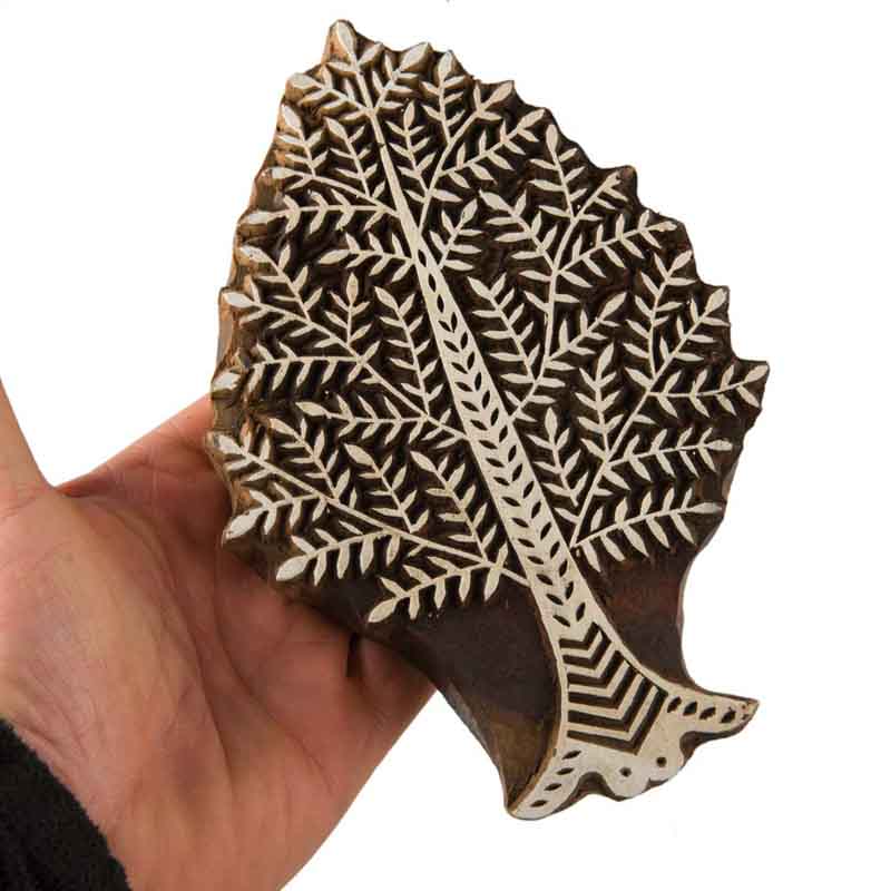 Grand Tampon À Imprimer Batik – Arbre De Vie – Bois Inde Népal