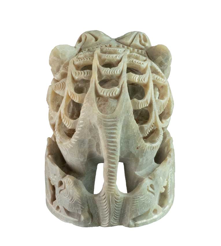 Statue Éléphant En Pierre – Mère Et Ses Petits – Artisanat Indien