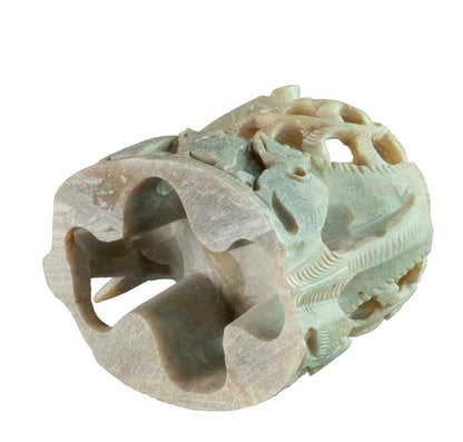 Statue Éléphant En Pierre – Mère Et Ses Petits – Artisanat Indien