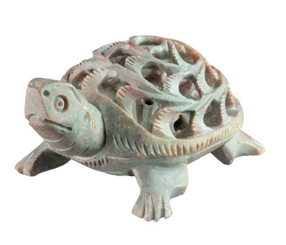 Figurine Tortue En Stéatite – Sculpture Artisanale En Pierre D’Inde
