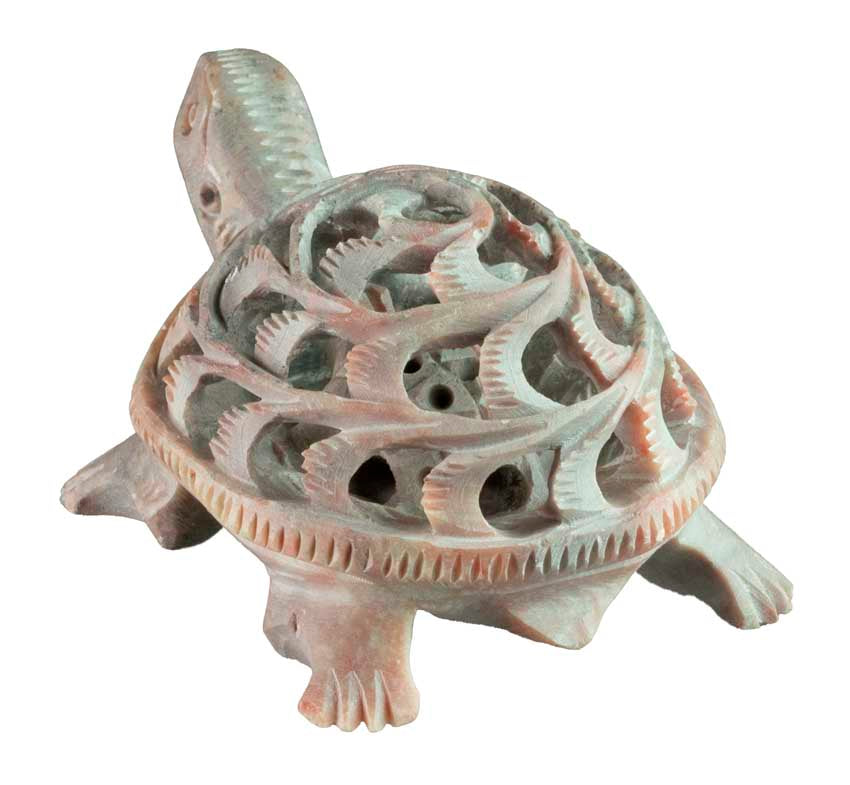 Figurine Tortue En Stéatite – Sculpture Artisanale En Pierre D’Inde