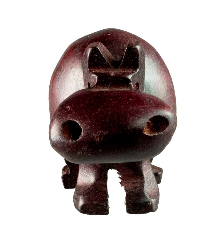 Statue Hippopotame en Bois – Artisanat Africain de Gambie