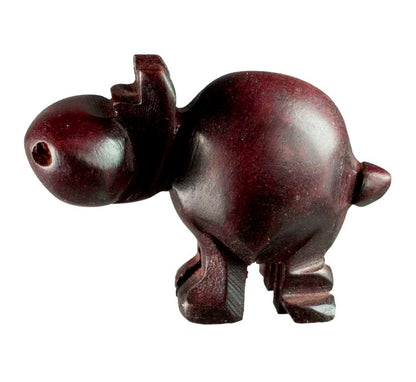Statue Hippopotame en Bois – Artisanat Africain de Gambie