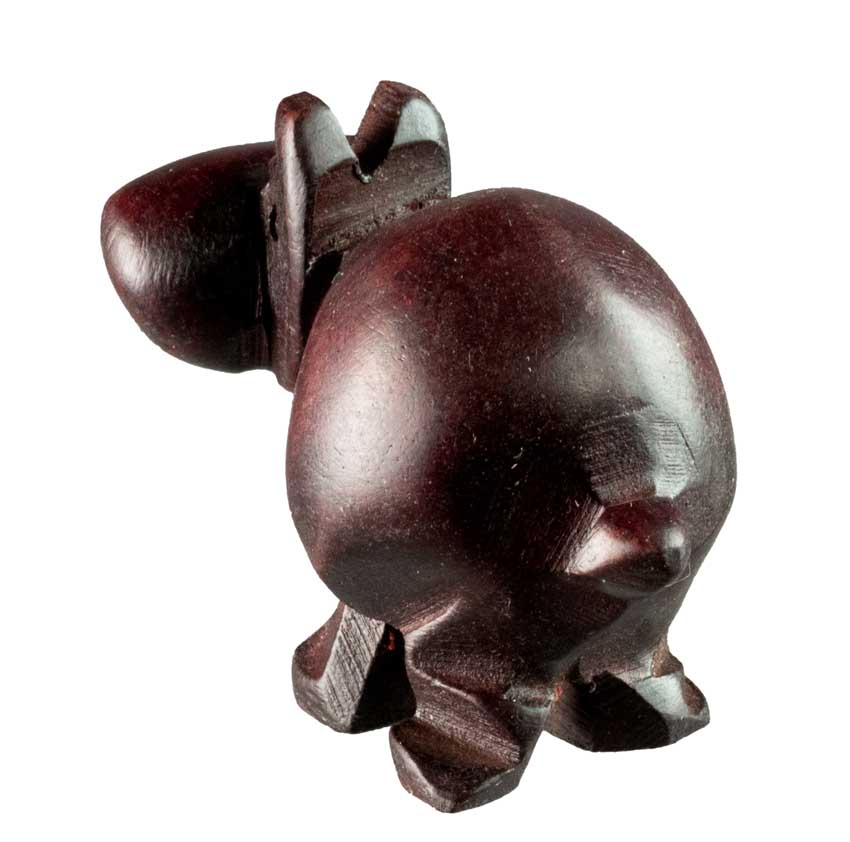 Statue Hippopotame en Bois – Artisanat Africain de Gambie