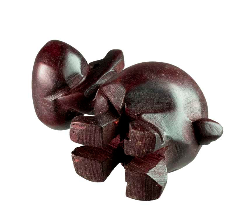 Statue Hippopotame en Bois – Artisanat Africain de Gambie