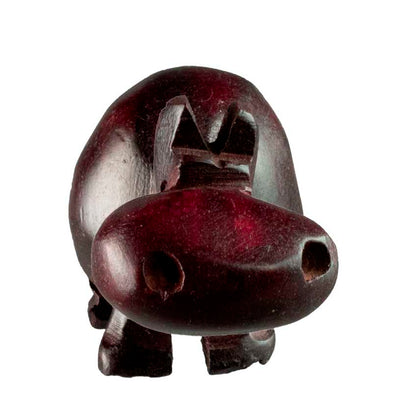 Statue Hippopotame en Bois – Artisanat Africain de Gambie