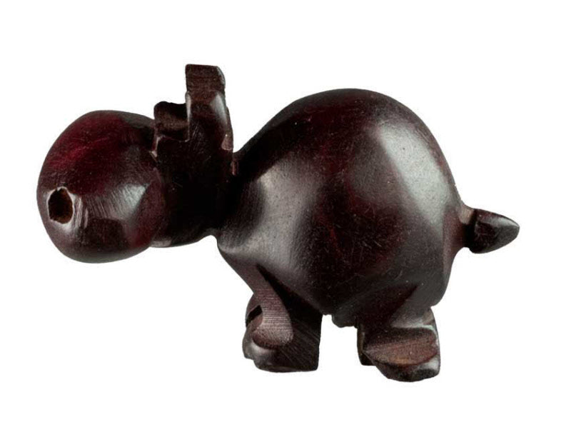 Statue Hippopotame en Bois – Artisanat Africain de Gambie