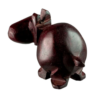Statue Hippopotame en Bois – Artisanat Africain de Gambie