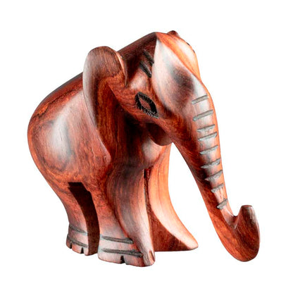 Statuette Éléphant En Bois – Artisanat Africain Fait Main