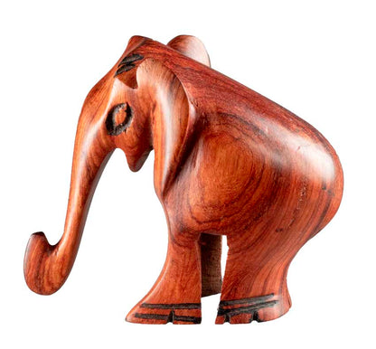 Statuette Éléphant En Bois – Artisanat Africain Fait Main