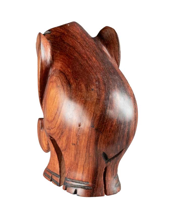Statuette Éléphant En Bois – Artisanat Africain Fait Main