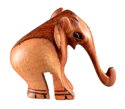 Statuette Éléphant En Bois – Artisanat Africain Fait Main