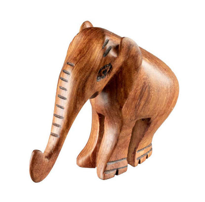Statuette Éléphant En Bois – Artisanat Africain Fait Main