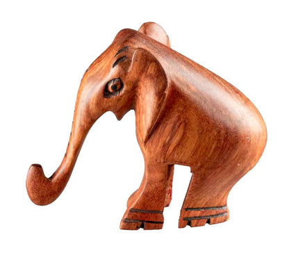 Statuette Éléphant En Bois – Artisanat Africain Fait Main