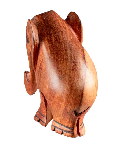 Statuette Éléphant En Bois – Artisanat Africain Fait Main