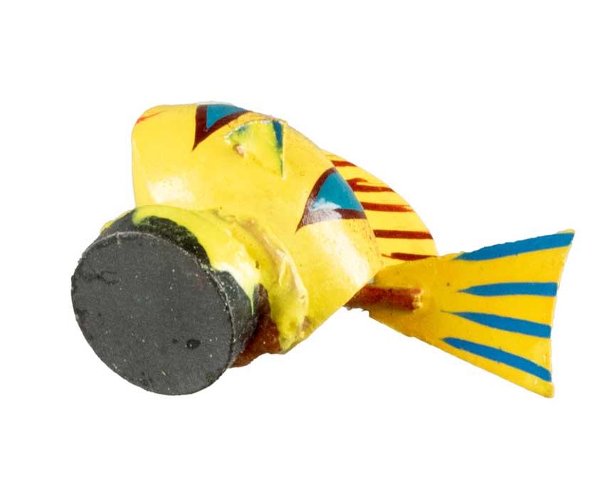 Magnet Poisson Exotique Jaune Et Bleu En Coque De Pistache – Artisanat Miniature