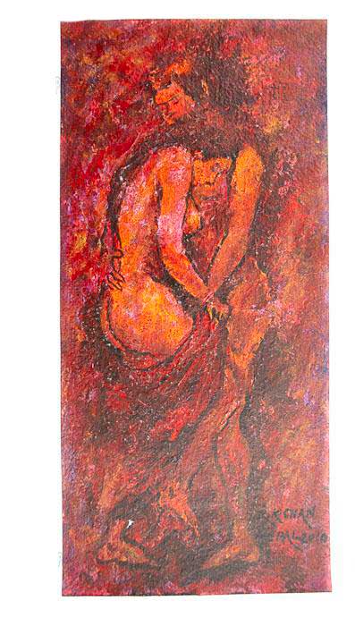 Peinture Érotique Femme Nue – Œuvre Unique Népalaise Signée