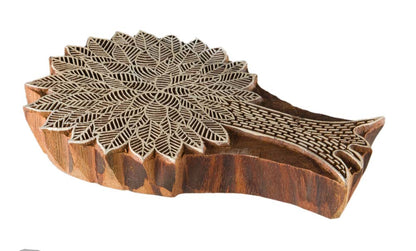 Tampon Encreur En Bois Sculpté – Motif Arbre De Vie