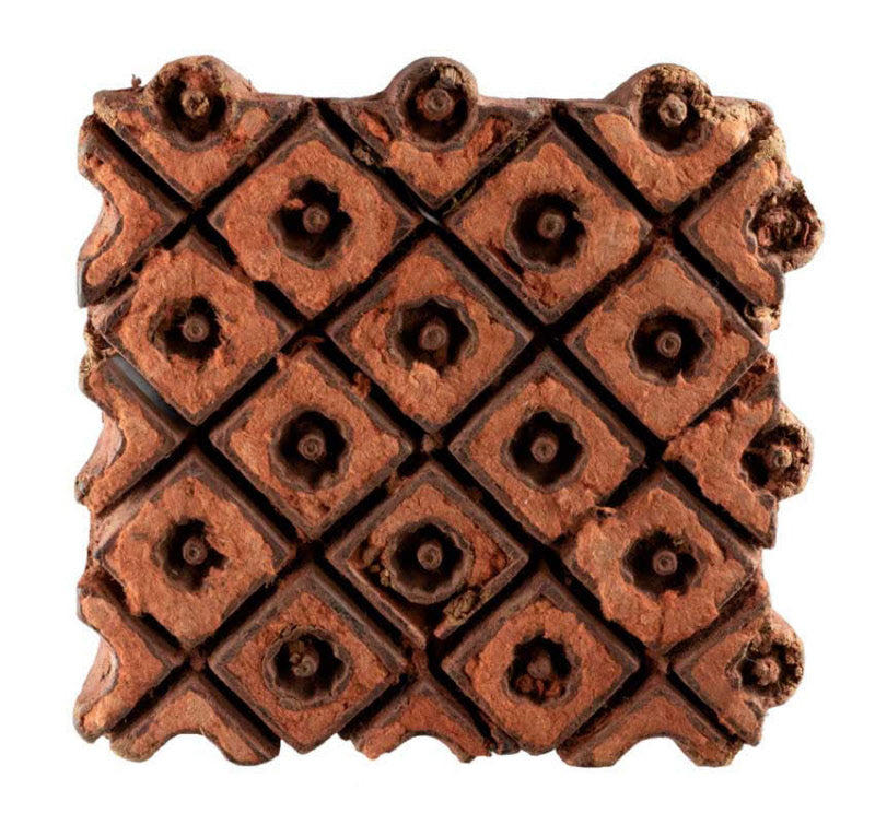 Ancien Tampon Indien En Bois Batik – Bunta Motif Géométrique