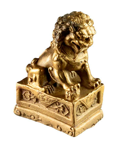Paire de Lions Fu Foo Feng Shui 6,6 cm – Chiens Gardiens Chinois en Métal