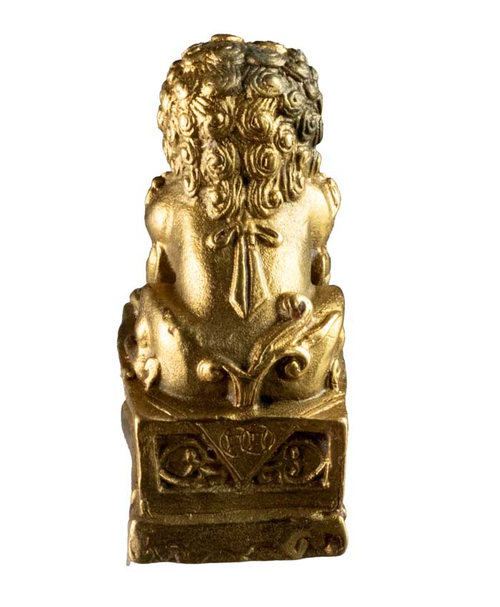 Paire de Lions Fu Foo Feng Shui 6,6 cm – Chiens Gardiens Chinois en Métal