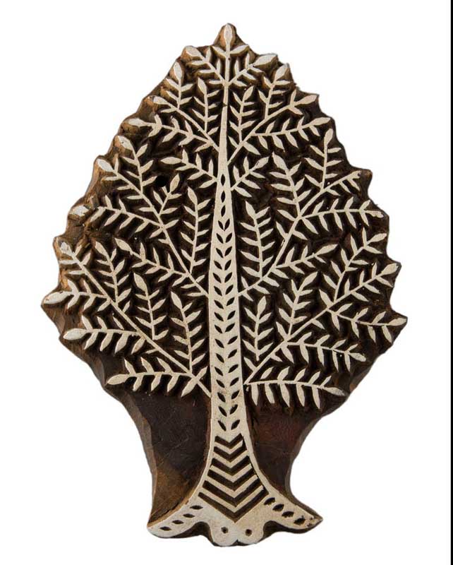 Grand Tampon À Imprimer Batik – Arbre De Vie – Bois Inde Népal