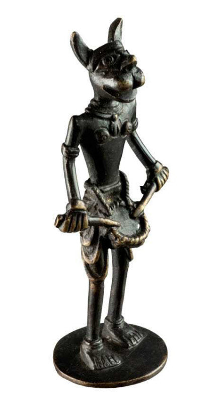 Figurine Chat Musicien Dhokra – Art Tribal Bastar Inde