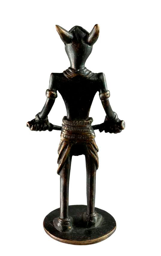 Figurine Chat Musicien Dhokra – Art Tribal Bastar Inde