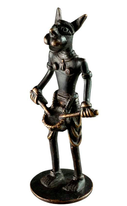 Figurine Chat Musicien Dhokra – Art Tribal Bastar Inde