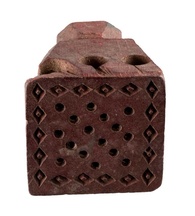 Ancien Tampon Indien En Bois Batik – Bunta Motif Géométrique