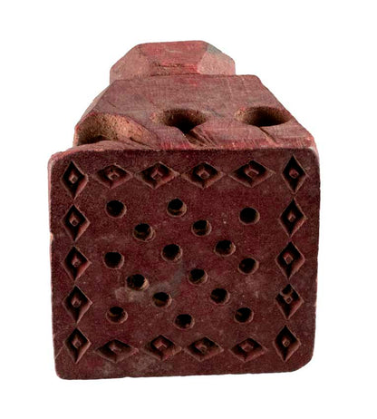 Ancien Tampon Indien En Bois Batik – Bunta Motif Géométrique