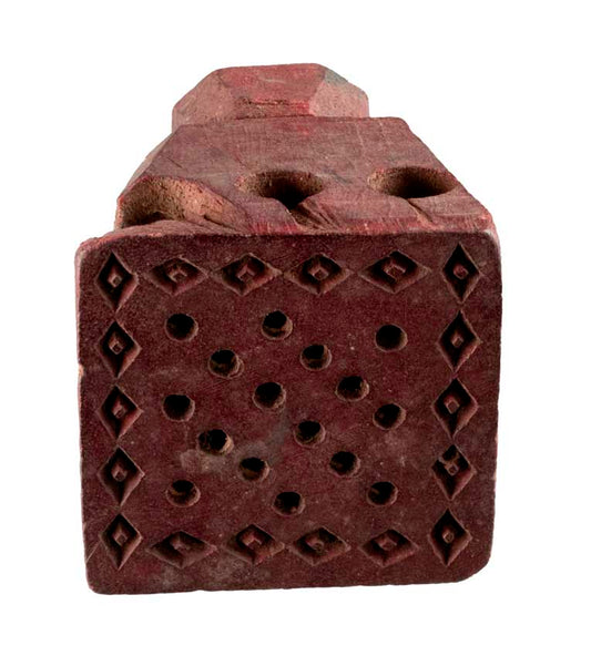 Ancien Tampon Indien En Bois Batik – Bunta Motif Géométrique