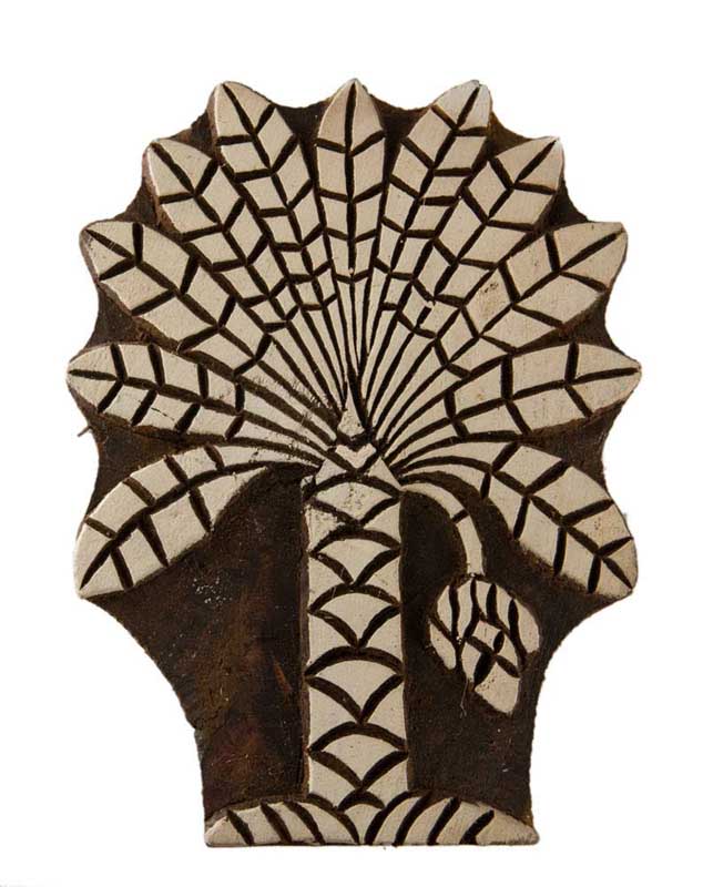 Tampon Encreur En Bois Sculpté – Motif Arbre De Vie