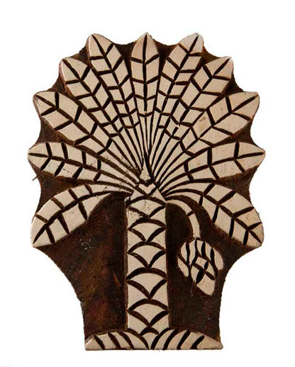 Tampon Encreur En Bois Sculpté – Motif Arbre De Vie