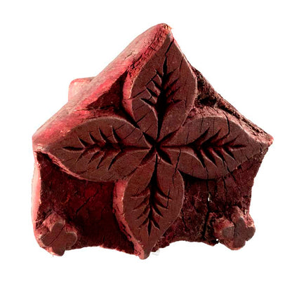 Tampon Indien En Bois Batik Ancien Block Print Motif Floral
