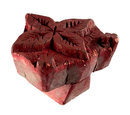 Tampon Indien En Bois Batik Ancien Block Print Motif Floral
