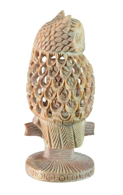 Statuette Chouette en Pierre 16 cm – Artisanat Indien