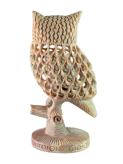 Statuette Chouette en Pierre 16 cm – Artisanat Indien