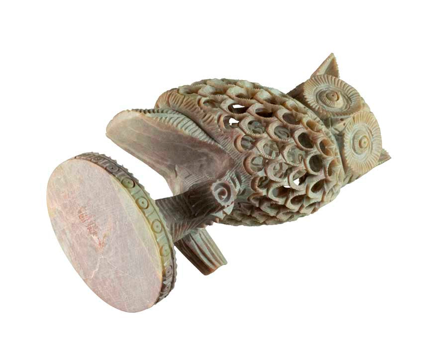Statuette Chouette en Pierre 16 cm – Artisanat Indien
