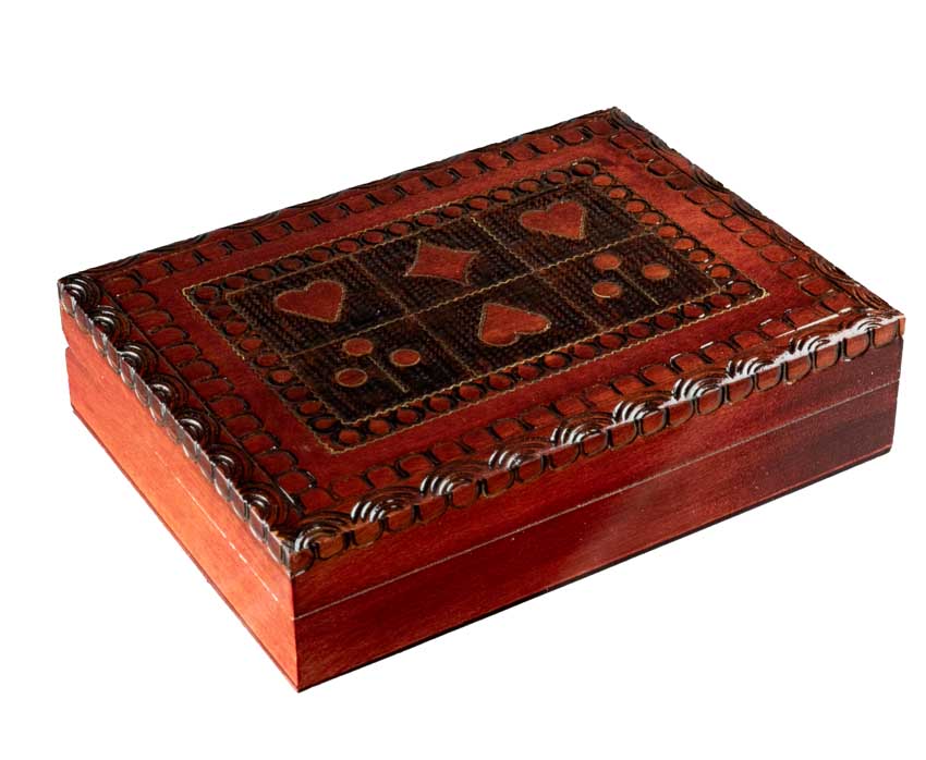Boîte de Rangement pour Cartes à Jouer En Bois – Artisanat Polonais