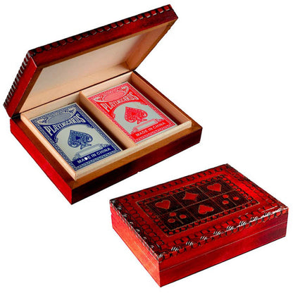 Boîte de Rangement pour Cartes à Jouer En Bois – Artisanat Polonais