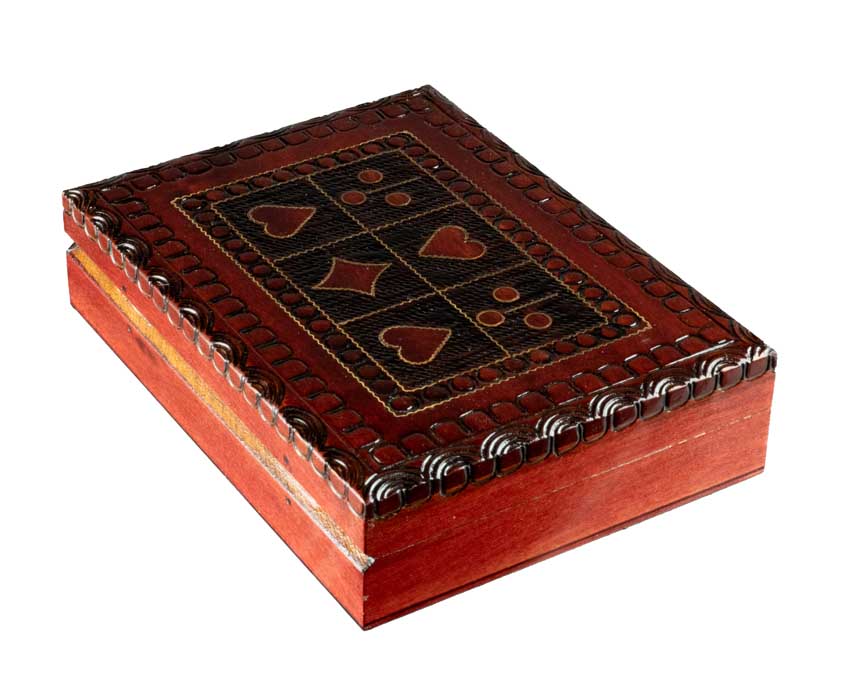 Boîte de Rangement pour Cartes à Jouer En Bois – Artisanat Polonais