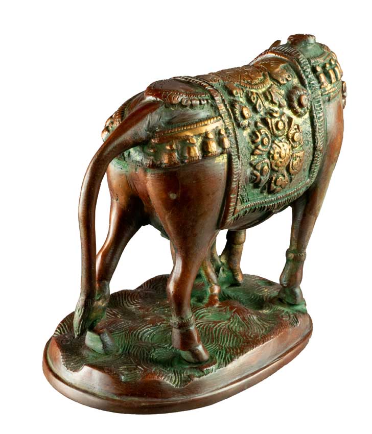 Statue Vache Sacrée Gao Mata 18,5 cm – Artisanat Indien en Laiton