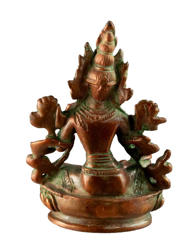 Statue Tara Verte en Laiton – Artisanat Bouddhiste Tibétain du Népal