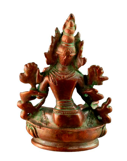 Statue Tara Verte en Laiton – Artisanat Bouddhiste Tibétain du Népal