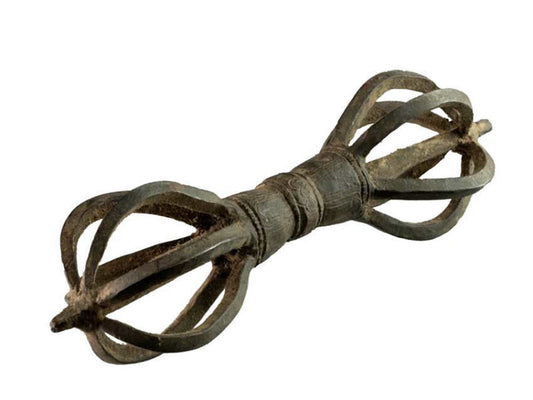 Vajra Dorje Tibétain À 7 Branches En Fer – Sceptre Rituel Bouddhiste Vajrayana – Népal